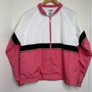 VTG Classic Elements Zip Up Track Jacket Women’s Size Petite Large Color Block